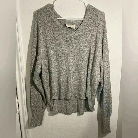 Anthropologie Saturday Sunday Gray V Neck Pullover Sweater Womens Size Small - Picture 1 of 7